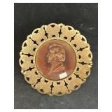 Pierced Fancy Round Metal Chopin Plaque
