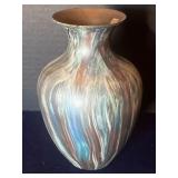 Nice Large Enameled Metal Vase