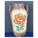 Vintage Floral Ceramic Vase Czechoslovakia