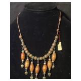 Vintage Wooden & Beaded Necklace