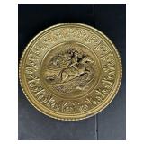 Large English Brass Relief Equestrian Themed