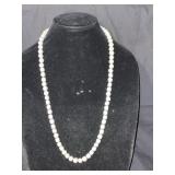 White Beaded Stone Necklace