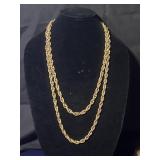 Gold Toned Heavy Chained Necklace