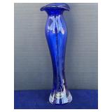 Krosno Jï¿½zefina Blue Glass Vase Poland