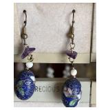 Vintage Pair Cloisonnï¿½ Earrings