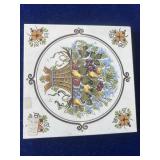 Hand Painted Tile Fruit Desigh Holland