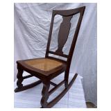 Vintage Mahogany Cane Bottom Rocker