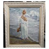 FANCY FRAMED SIGNED OIL ON CANVAS OF A WOMAN BY
