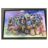 COLORFUL OIL PAINTING ON CANVAS by JOE MENSAH