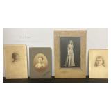 (4) Vintage B&W Photographs on Cards