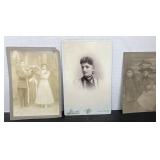 3 Vintage B&W Photographs , 2 on Card