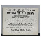 Library of Congress Hours Sign 02/20/1970