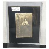 B&W Photograph Victorian Woman W/ Shotgun