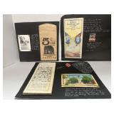 4 Pages of Ephemera And Photographs