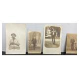 2 B&W Photos & 2 B&W Photos. on Postcards