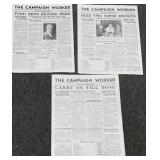 3 Daily Report Papers From 1938