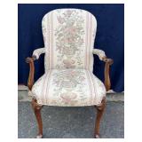 High Quality Floral Upholstered Queen Anne Arm