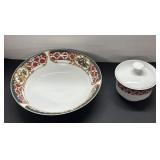 (2) Fancy Decorated Porcelain Bowls