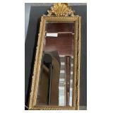 Fancy Gold Shell Carved Beveled Mirror