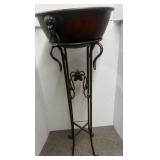 Fancy Folding Tall Metal Stand W/Bowl