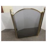 Fancy Tri-Folding Brass Fireplace Screen