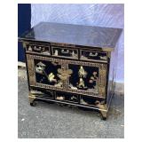 Beautiful Black Lacquered Asian Cabinet/Stand