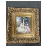 Fancy Good Framed Oil Painting on Canvas of Two