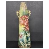 Large Flower And Gold Decorated Vase
