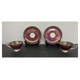 2 Fancy Alma Demitasse Cups & Saucers
