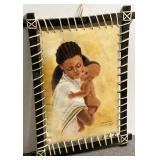 Signed Oil Painting done on Animal skin