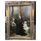 Large Fancy Gold Framed Signed Oil Painting
