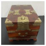 Unique Wooden & Brass Makeup Box