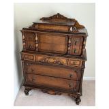Fancy Antique Walnut Tall Chest