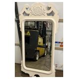 Fancy Carved White Beveled Mirror (55" x 28")