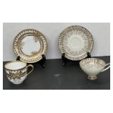 2 Fancy Demitasse Cups & Saucers