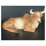 Resin Resting Bull w/ Horns Italy 1988