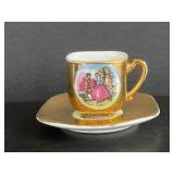 Elegant Gold Toned Teacup & Saucer Japan