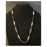 Vintage Jasper,Onyx Beaded Necklace
