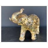 Unique Jungle Decorated Ceramic Elephant
