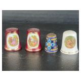 4 Porcelain Thimbles (Bone China England etc)