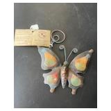 Hand Painted Copper Butterfly Plaque ,Chile