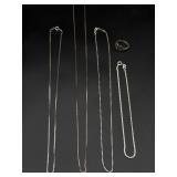 Silver chains and ring