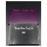United States proof Set 1981-1985