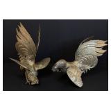Vintage pair of Brass Rooster