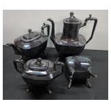 (4) Pieces Vintage Plated Tea Set