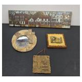 Collection of Vintage Artwork (Slate plaque,