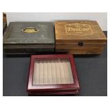 Vintage Lift-Top Boxes with Contents, etcï¿½
