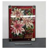 Beautiful Holiday Floral Glass Panel