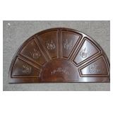 Fancy Decorated Wooden Fan w/Stand