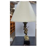 Nice Gold Tone Figural Lamp w/Shade